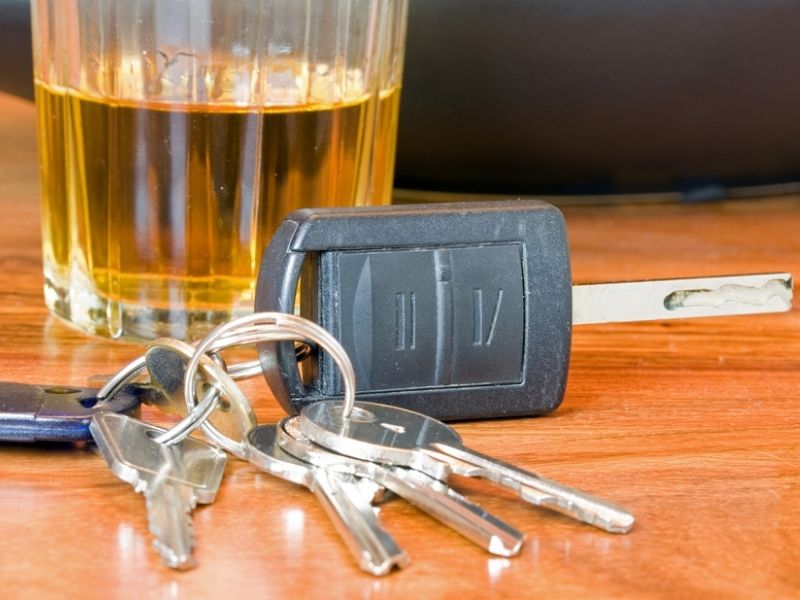 whiskey and car keys