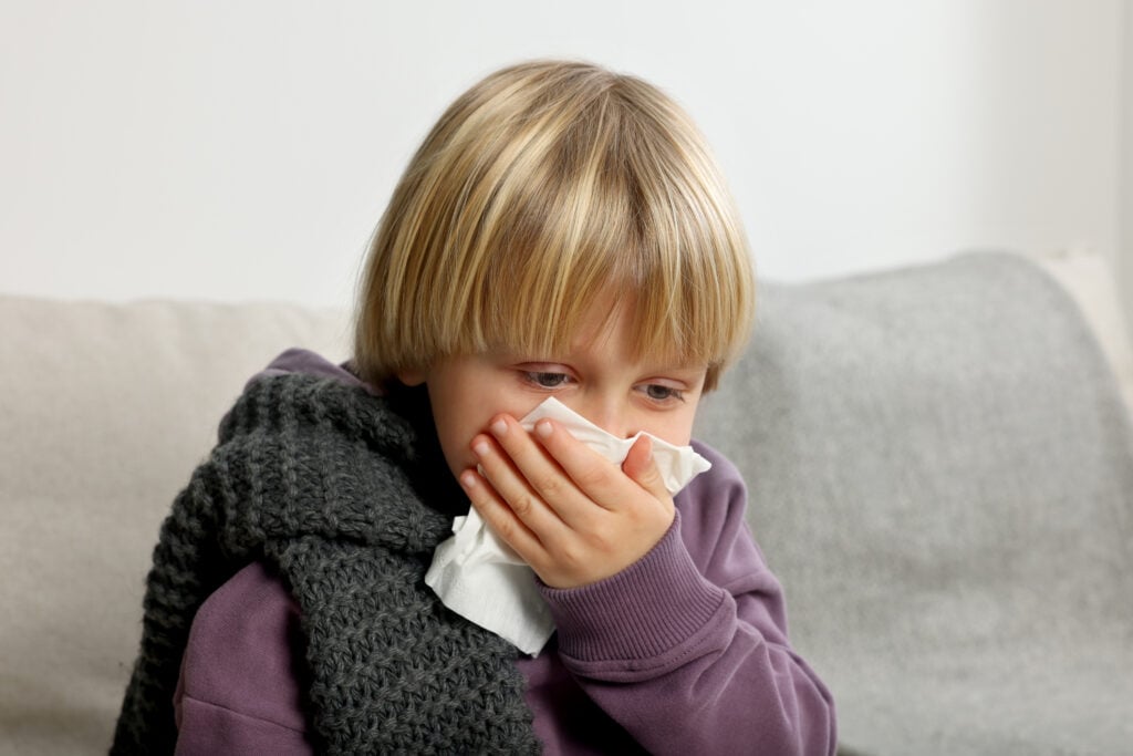 child with a sinus infection