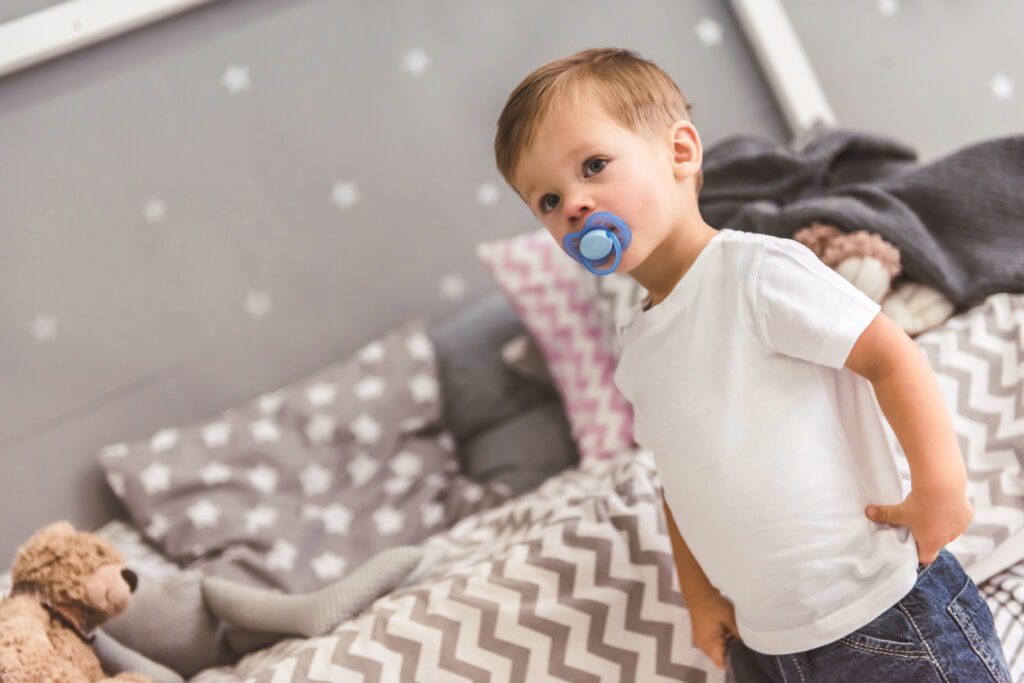little boy with a pacifier