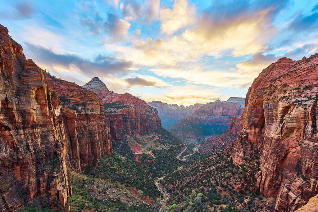 Landscape of Capitol Reef National Park in Utah, USA under color